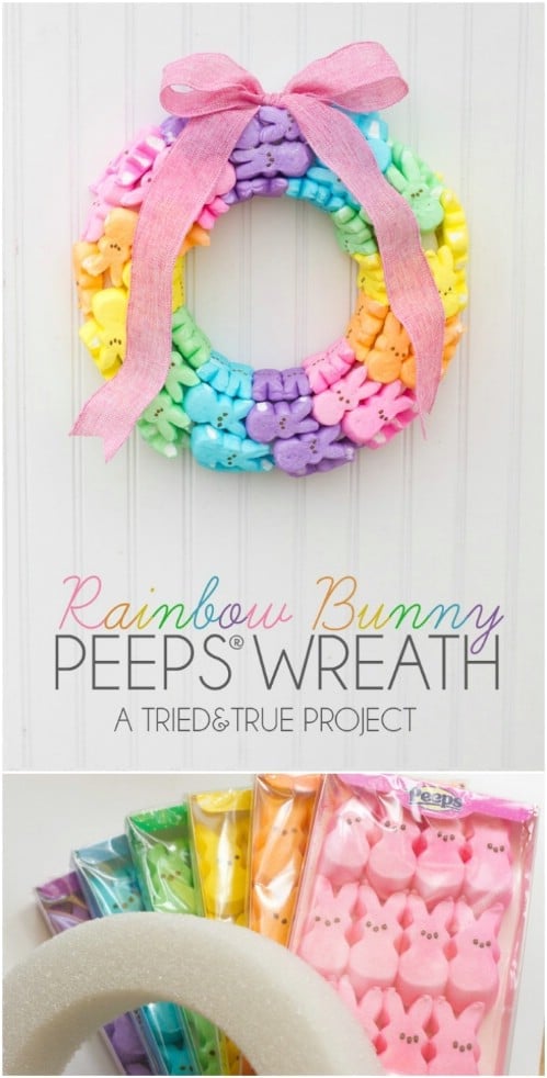 Rainbow Peeps Wreath
