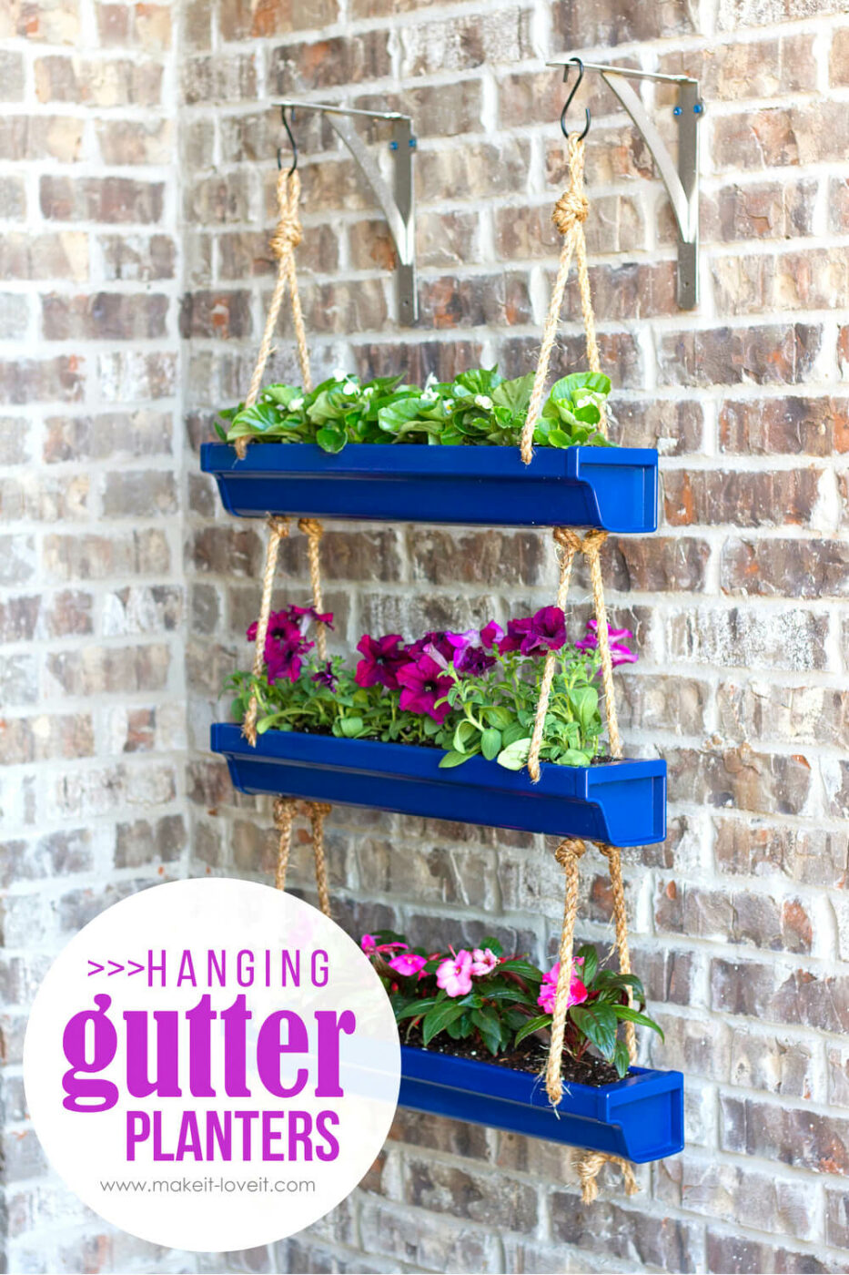 DIY Hanging Gutter Planters Project