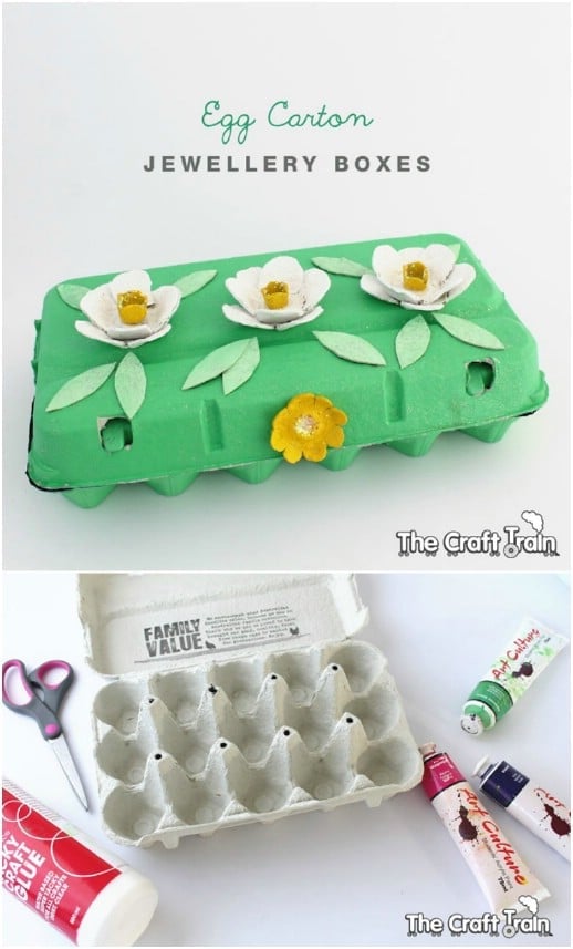 Decorative DIY Egg Carton Jewelry Box