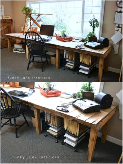 Gorgeous DIY Pallet Farmhouse Crafting Desk