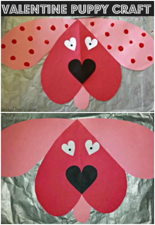 Valentine Puppies - 20 Adorable And Easy DIY Valentine's Day Projects For Kids