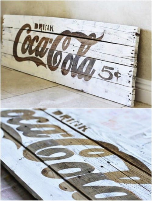 DIY Rustic Pallet Coca-Cola Sign