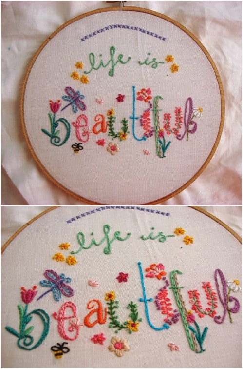 DIY Springtime Stitches Embroidery Sampler
