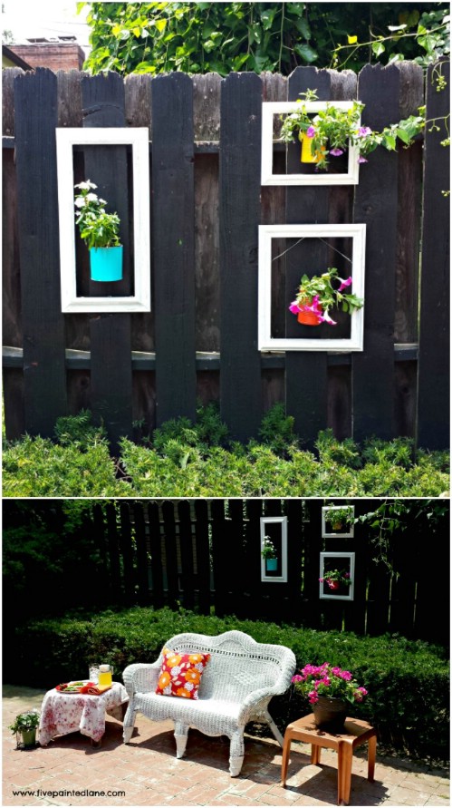 Old Picture Frame Fence Decor