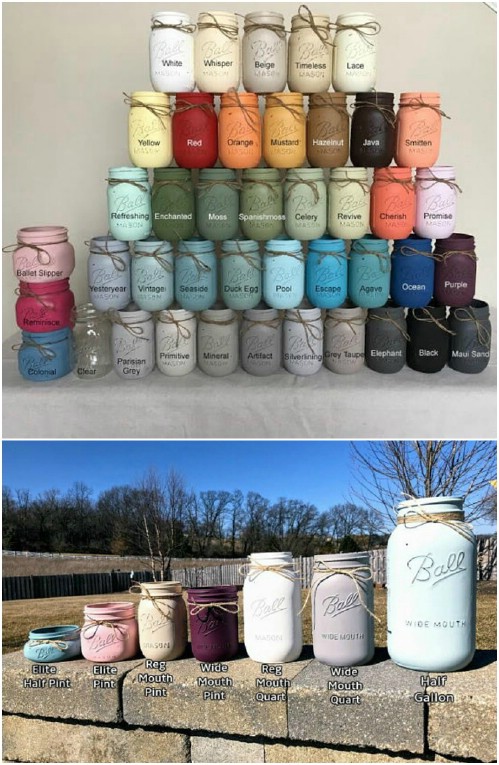 Colorful Mason Jar Painted Vases