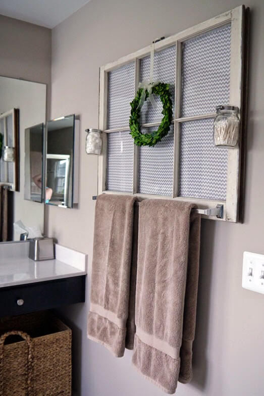 Towel Rack And Mirror Combined