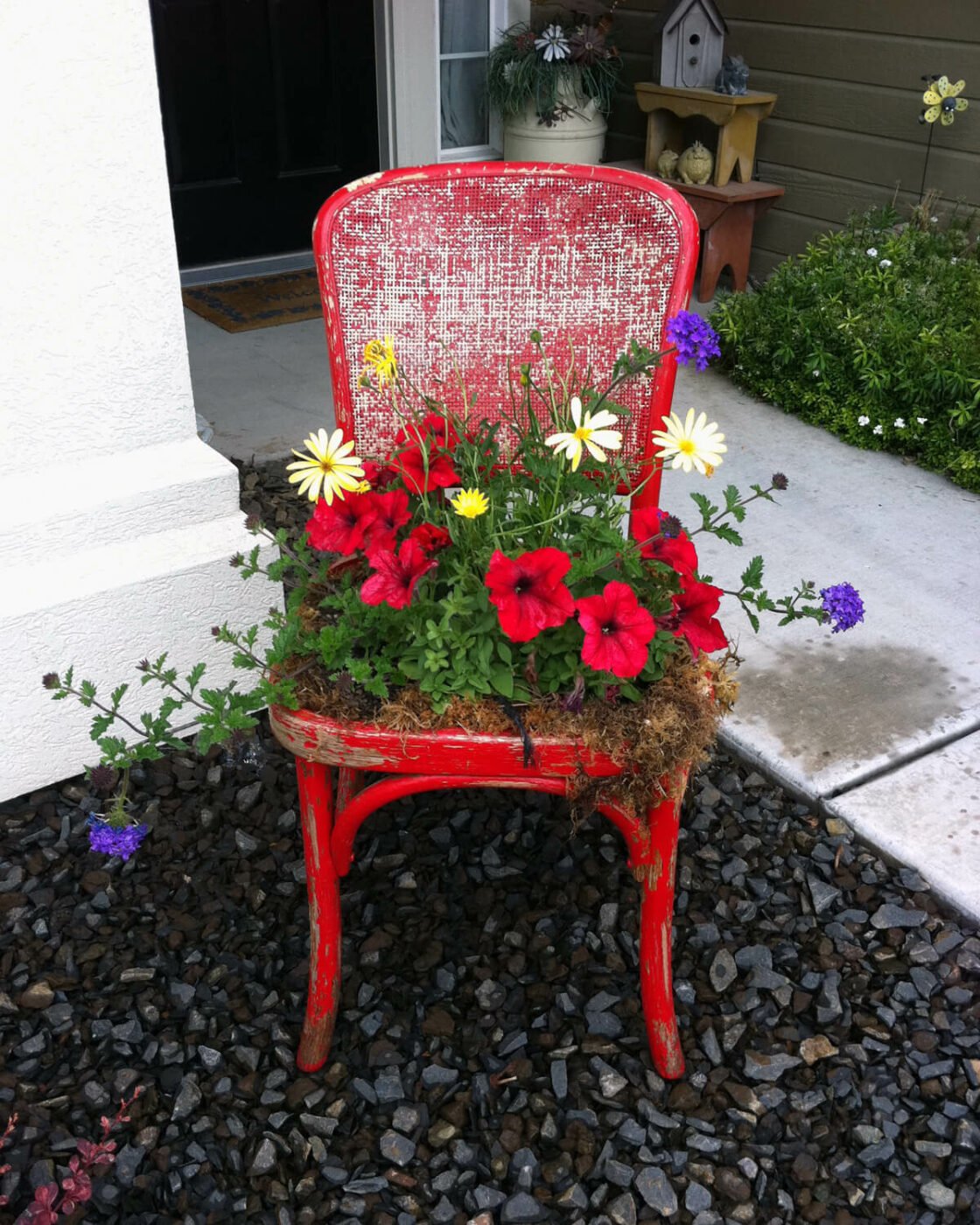 Easy DIY Upcycled Chair Planter