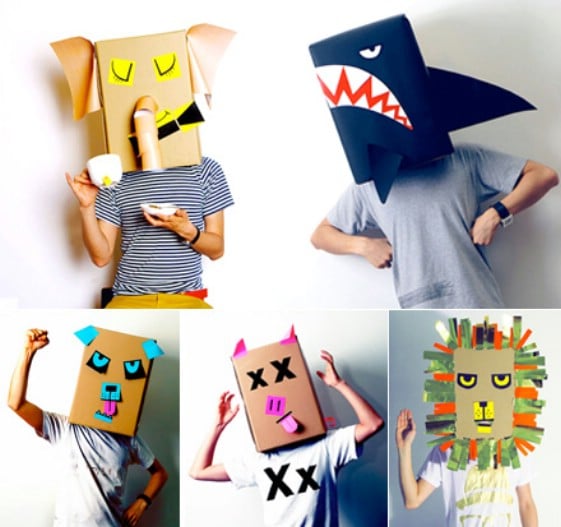 Upcycled Cardboard Box Mask