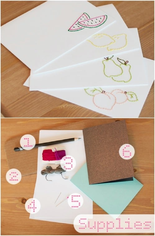 Easy DIY Hand Embroidered Cards
