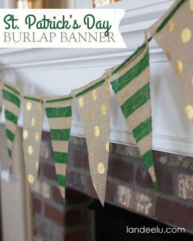 Rustic Burlap St. Patrick's Day Banner