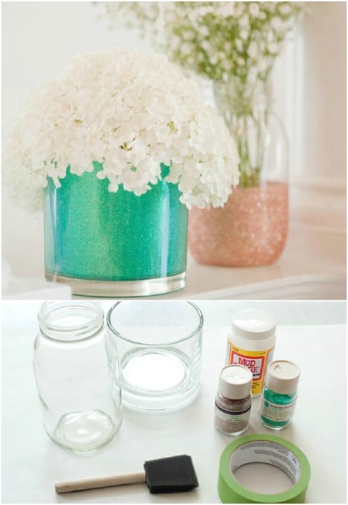 Summer Perfect DIY Glitter Vases