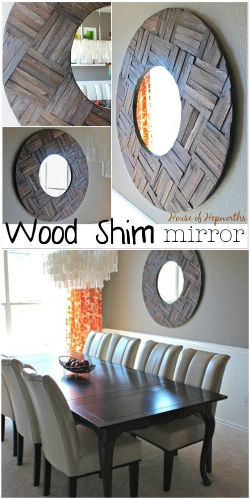 Rustic Wood Shim Mirror