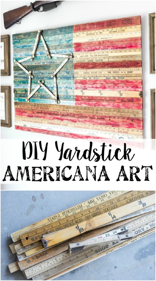 DIY Yardstick American Flag