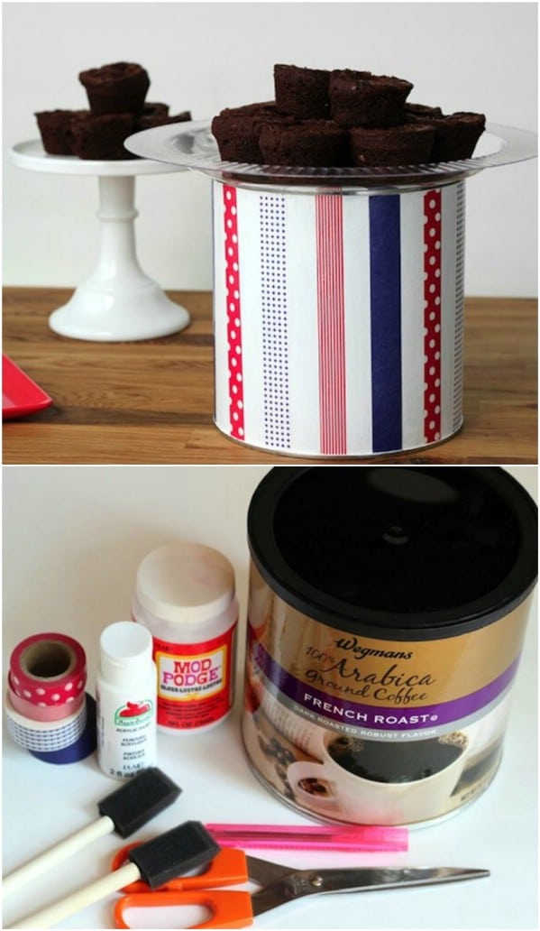 Easy Upcycled Coffee Can Cake Plate