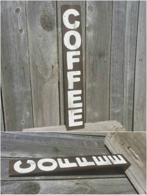 Easy DIY Vertical Coffee Sign