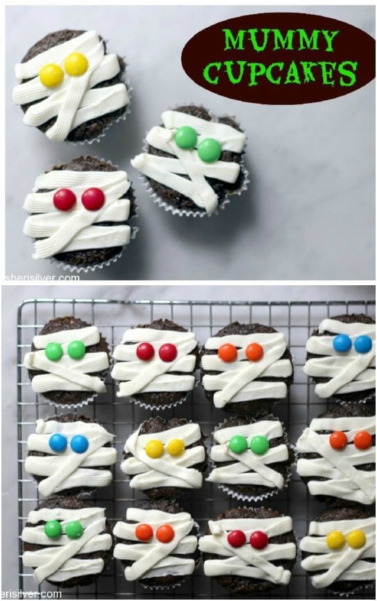 Easy Halloween Mummy Cupcakes