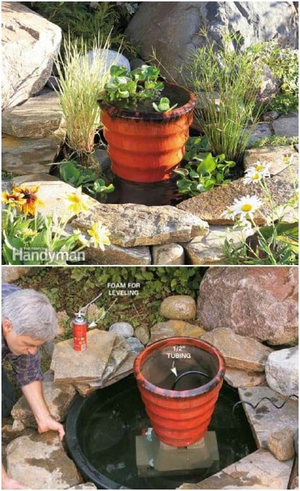 DIY Garden Pond With Fountain