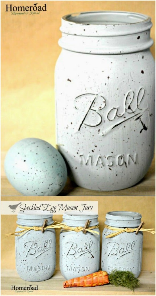 Speckled Egg Painted Jars