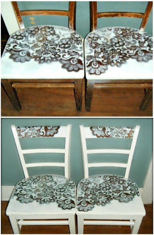 Spray Painted Lace Chairs