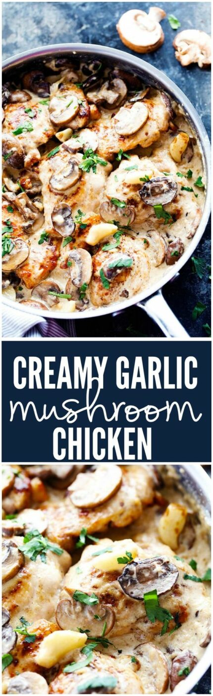 30 Minute Creamy Garlic Mushroom Chicken Recipe via The Recipe Critic - Tender and juicy chicken in the most amazing creamy and delicious garlic mushroom sauce! This makes one incredible 30 minute meal! - The BEST 30 Minute Meals Recipes - Easy, Quick and Delicious Family Friendly Lunch and Dinner Ideas #30minutemeals #30minutedinners #thirtyminutedinners #30minuterecipes #fastrecipes #easyrecipes #quickrecipes #mealprep