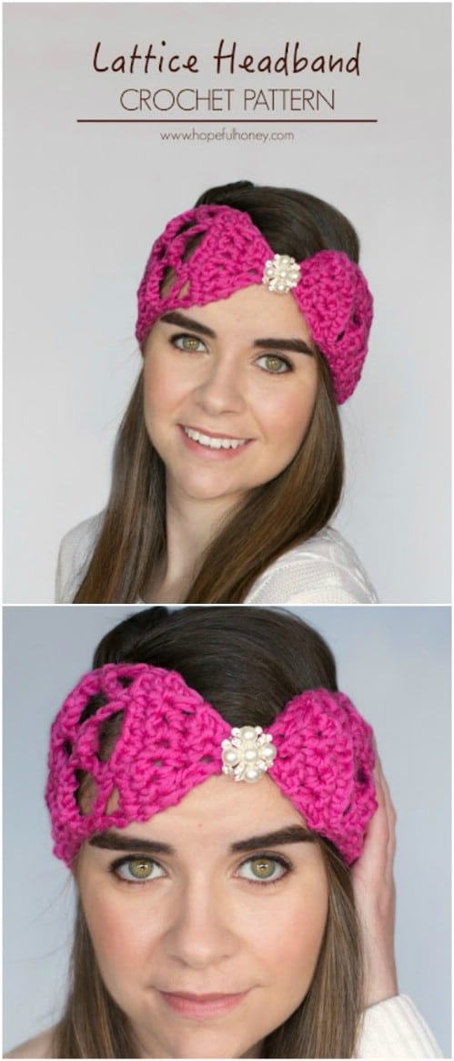 Lacy Crocheted Lattice Look Headband