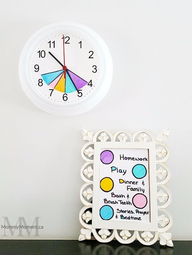 DIY School Supplies - After School Routine Clock - Easy Crafts and Do It Yourself Ideas for Back To School - Pencils, Notebooks, Backpacks and Fun Gear for Going Back To Class - Creative DIY Projects for Cheap School Supplies - Cute Crafts for Teens and Kids http://diyprojectsforteens.com/diy-back-to-school-supplies