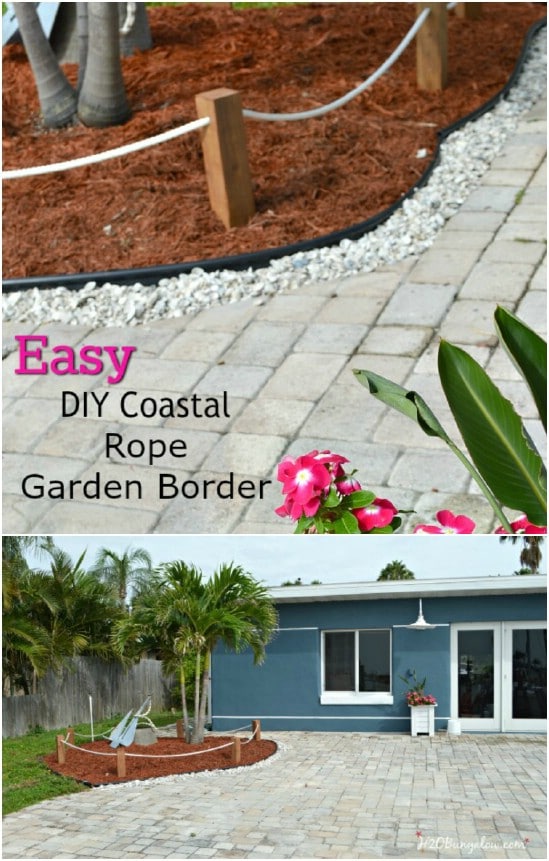 DIY Coastal Rope Garden Fence