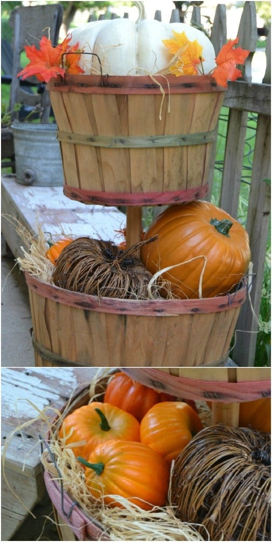 DIY Bushel Basket Tiered Planter