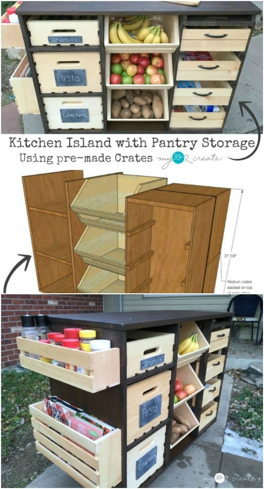 DIY Kitchen Island With Produce Storage