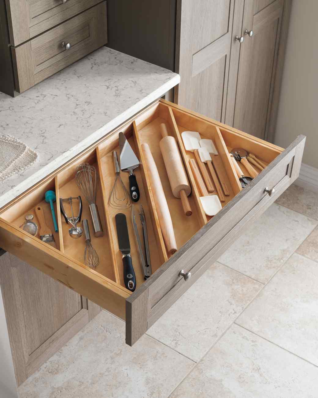 Divide Drawers Diagonally to Store More Items in Narrower Drawers