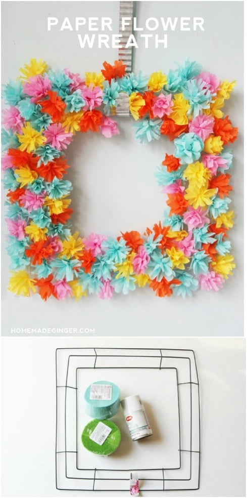 Cheap DIY Paper Flower Wreath