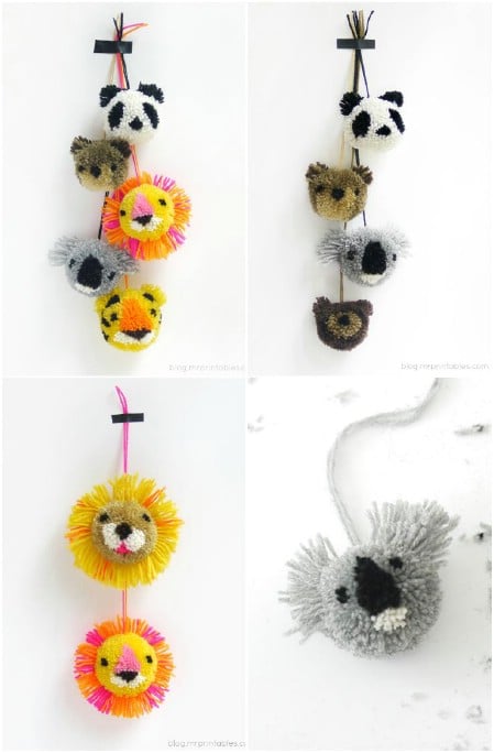 Make adorable animal pom-poms