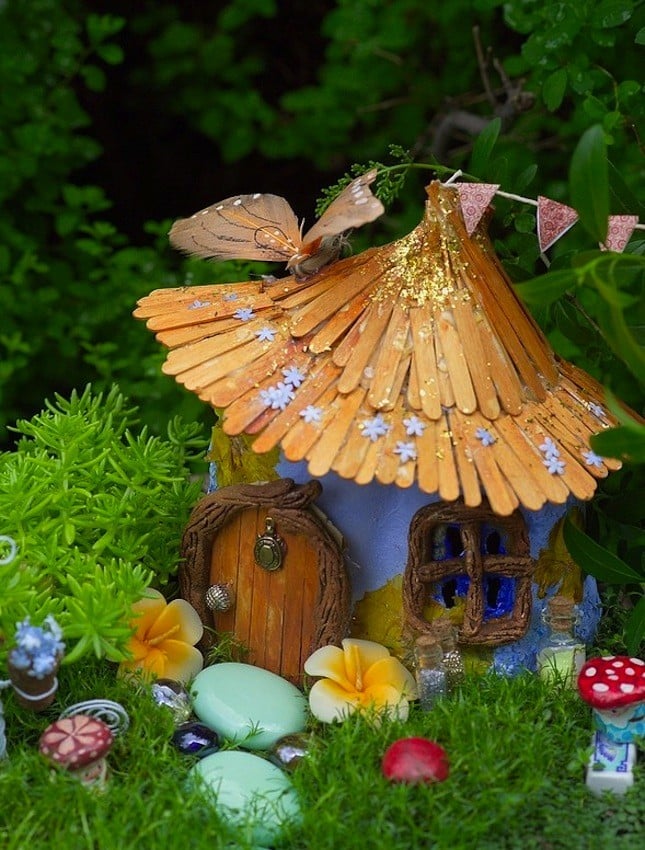 Popsicle Stick Roof Cottage