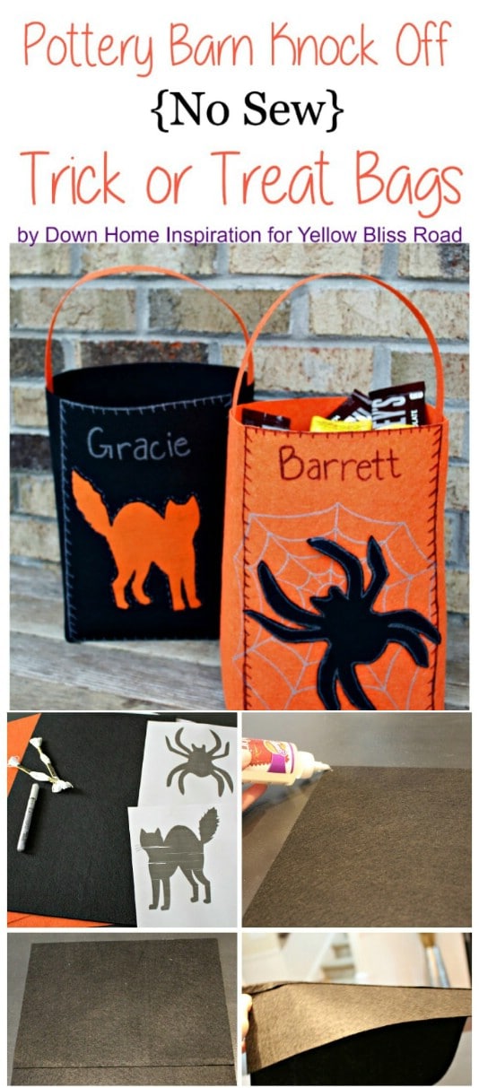 No Sew Pottery Barn Knockoff Halloween Candy Bags