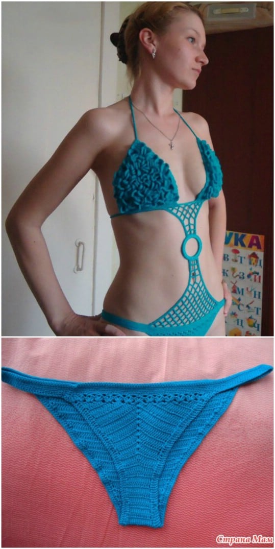 Simple One Piece Crochet Swimsuit