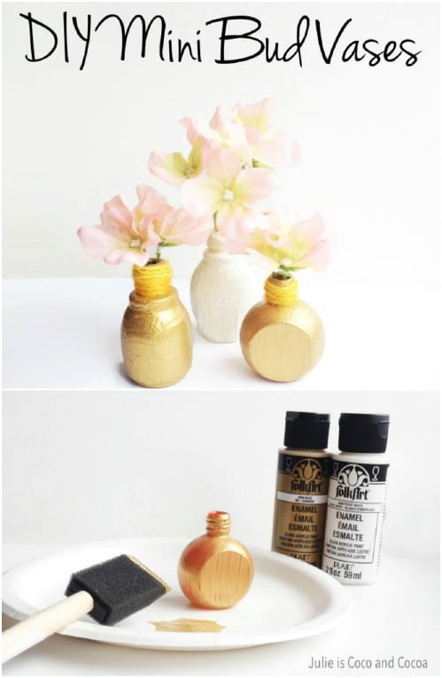 Repurposed Nail Polish Bottle Vases