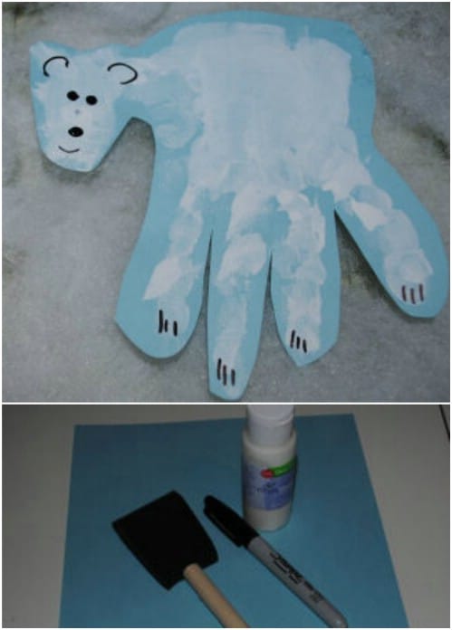 Handprint Polar Bear Craft