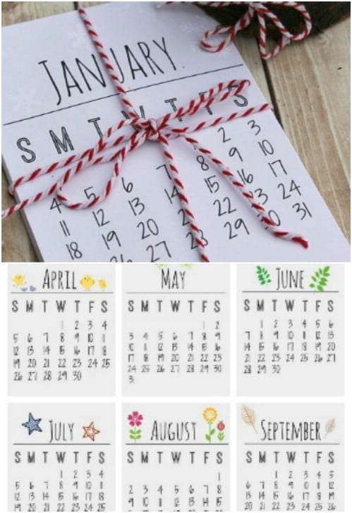 Simple DIY Printable Calendar