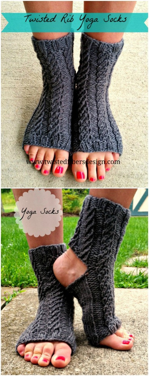 Ribbed Knit Yoga Socks