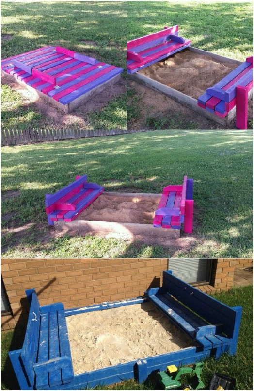 DIY Sand Pit With Seats
