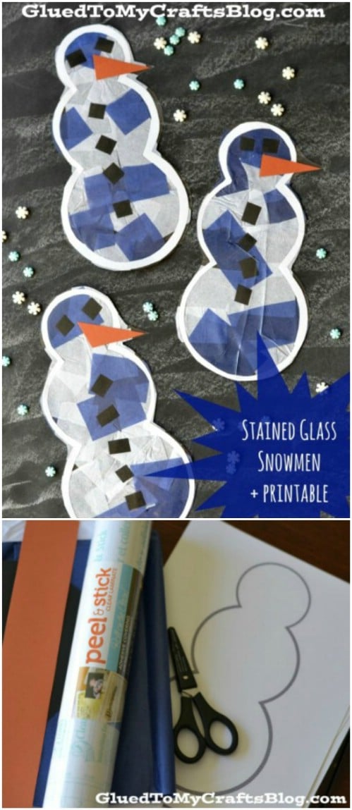 Stained Glass Snowmen