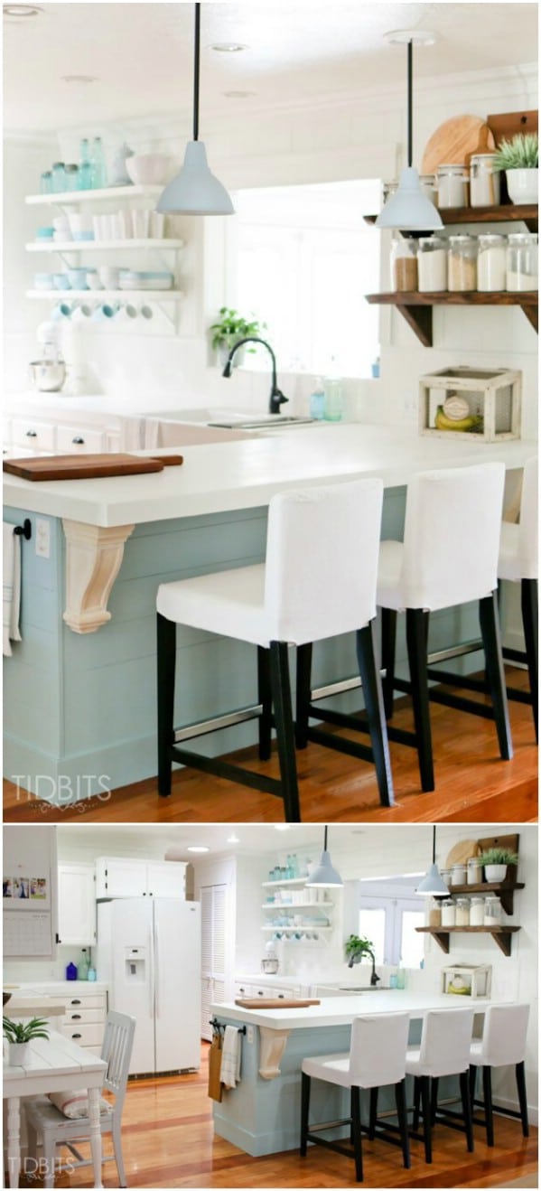 Blue And White Cottage Cabinets