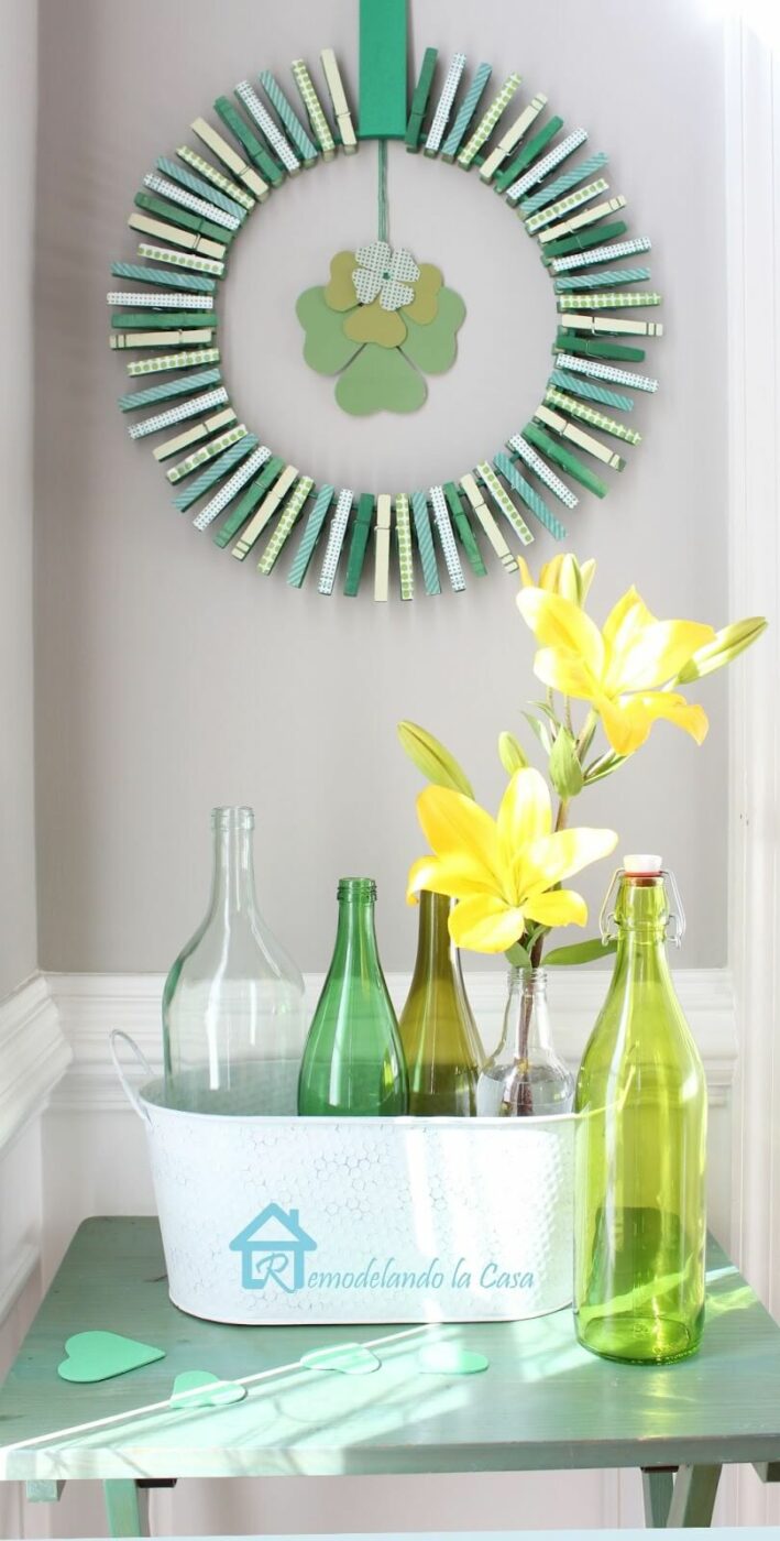 DIY St. Patrick's Day Clothespin Wreath