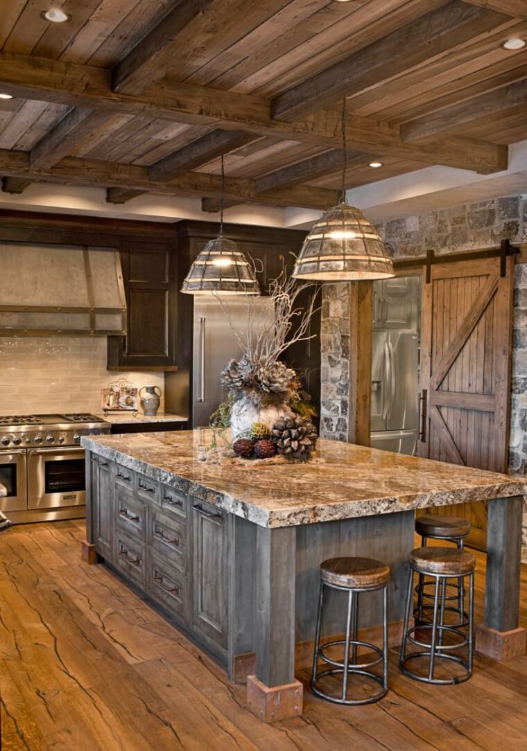 Sierra Escape Rustic Wood & Stone Kitchen