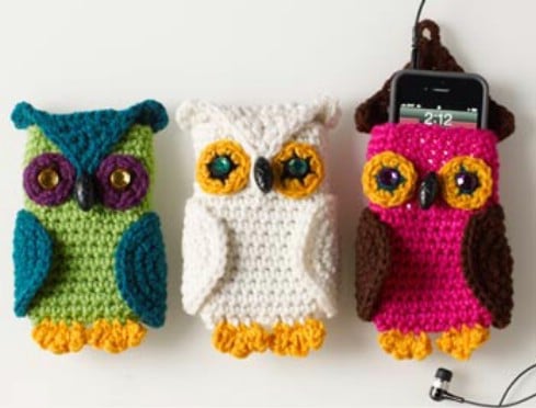 Cute Crochet Owl Cell Phone Cozy