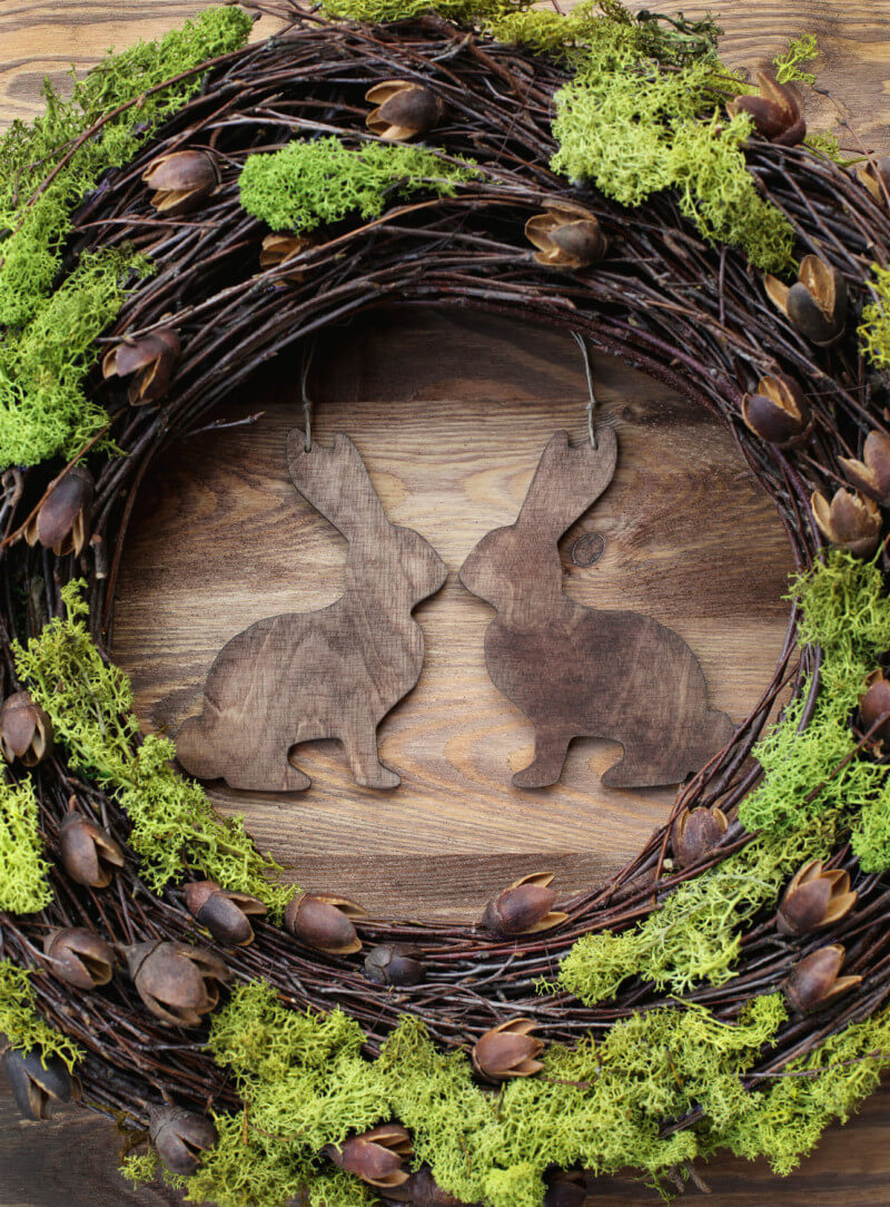 Grapevine and Moss Bunny Wreath