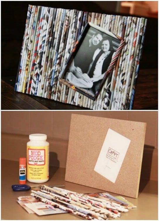 Easy DIY Paper Reed Picture Frame