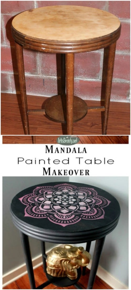 Paint a mandala on a table.