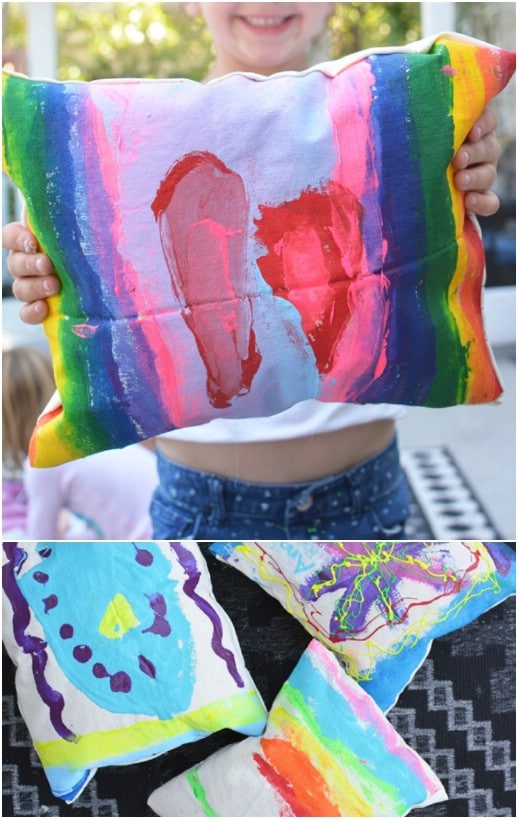 DIY Canvas Hand Painted Pillows