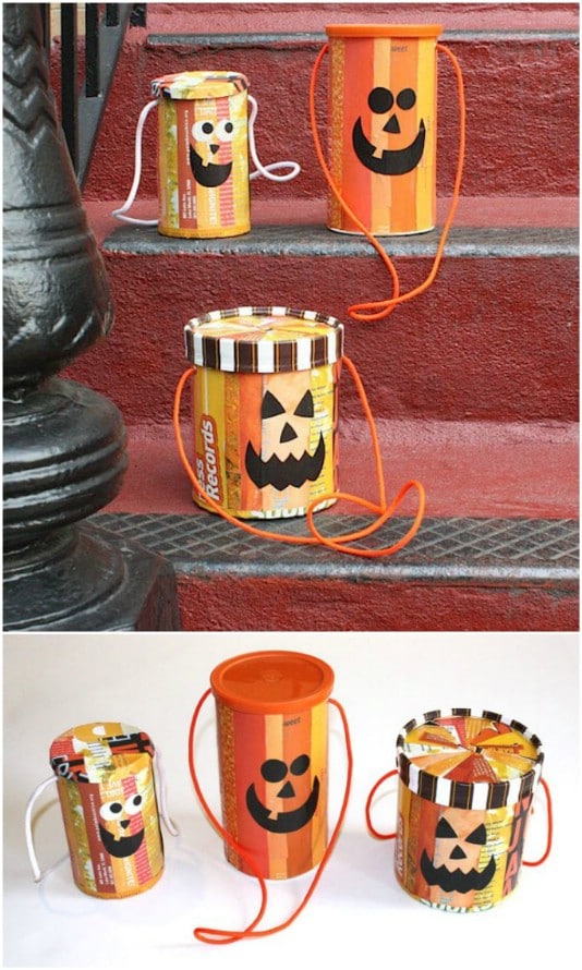 Upcycled Oatmeal Container Trick-Or-Treat Bucket